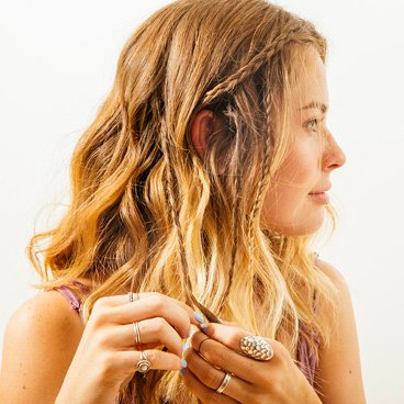 Textured Tiny Baby Braids Hairstyle